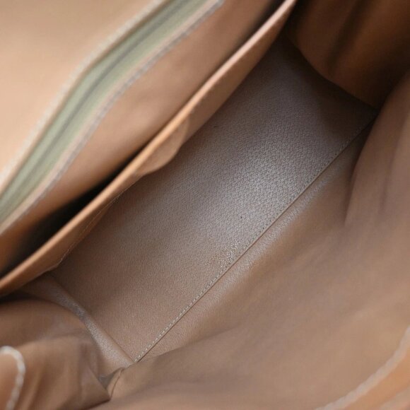 CELINE Logo Macadam Pattern Hand Bag PVC Leather Brown Gold Italy 04EF233 - Picture 9 of 14